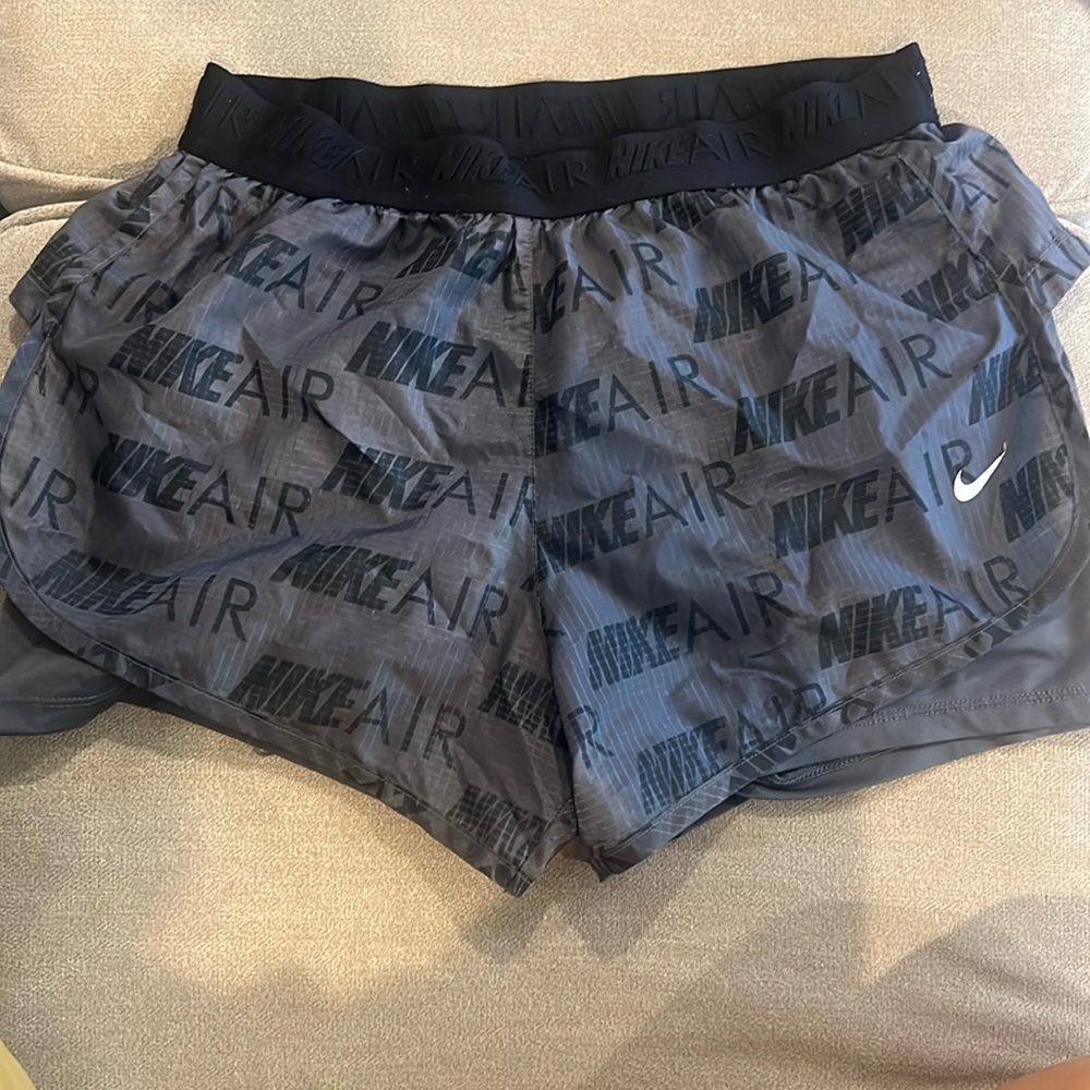 Gray and black Nike shorts